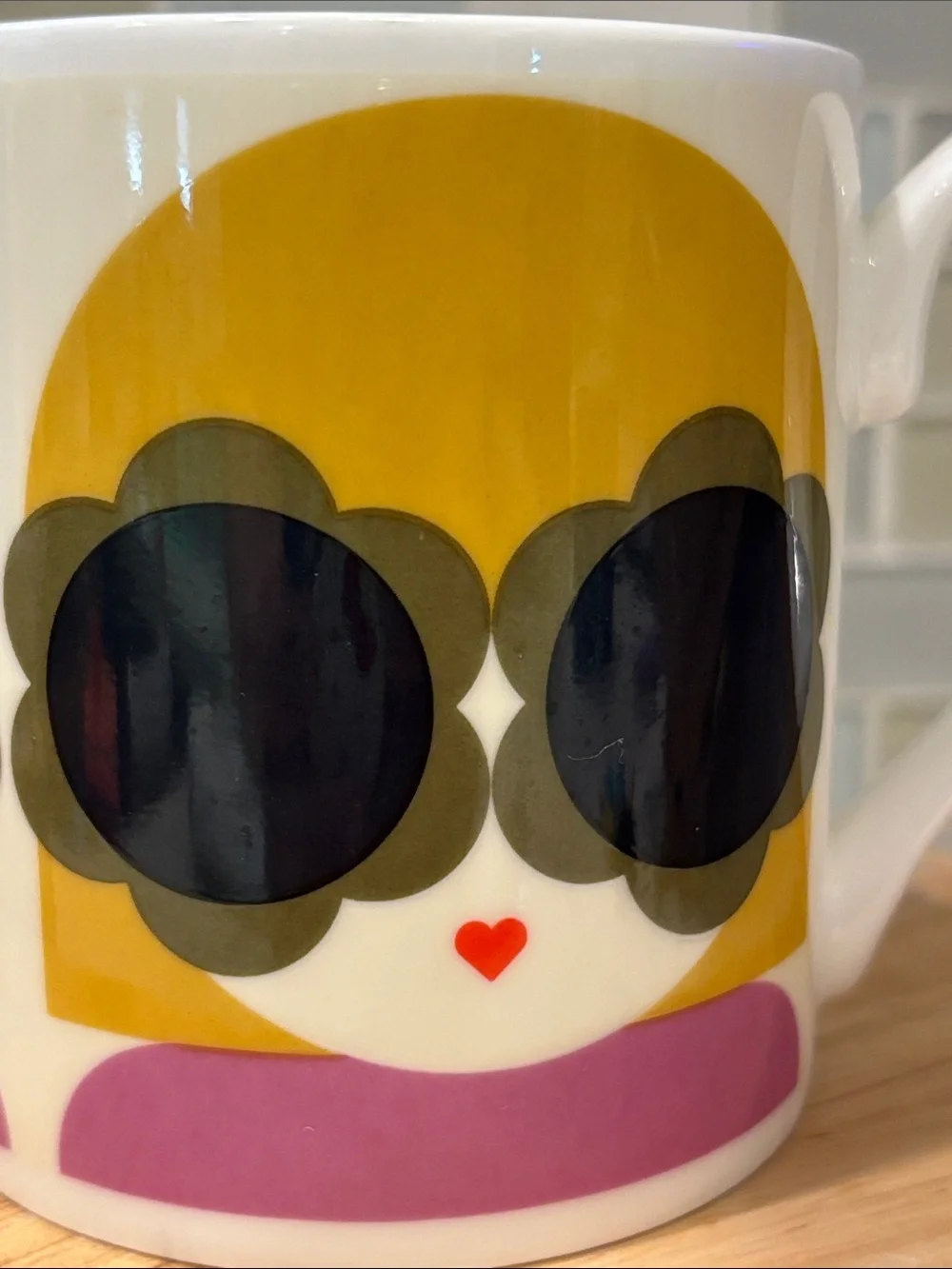 Orla Kiely Lola Yellow & Purple Bone China Mug 300ml NWOT